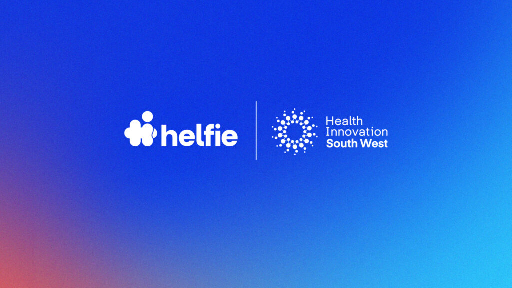 Helfie and Health Innovation South West logos side by side, marking their partnership.